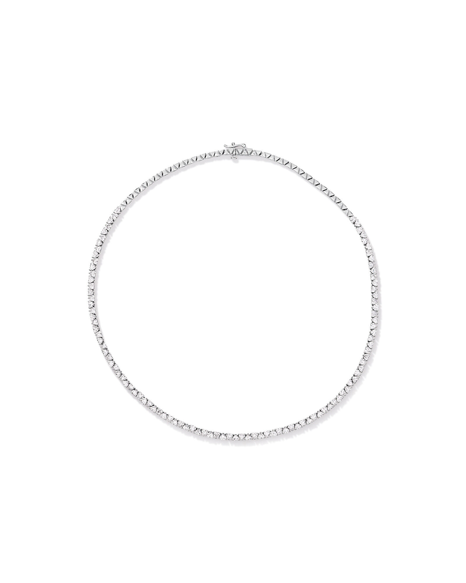 10.00 Carat TW Laboratory-Grown Diamond Heart Tennis Necklace in 10kt White Gold