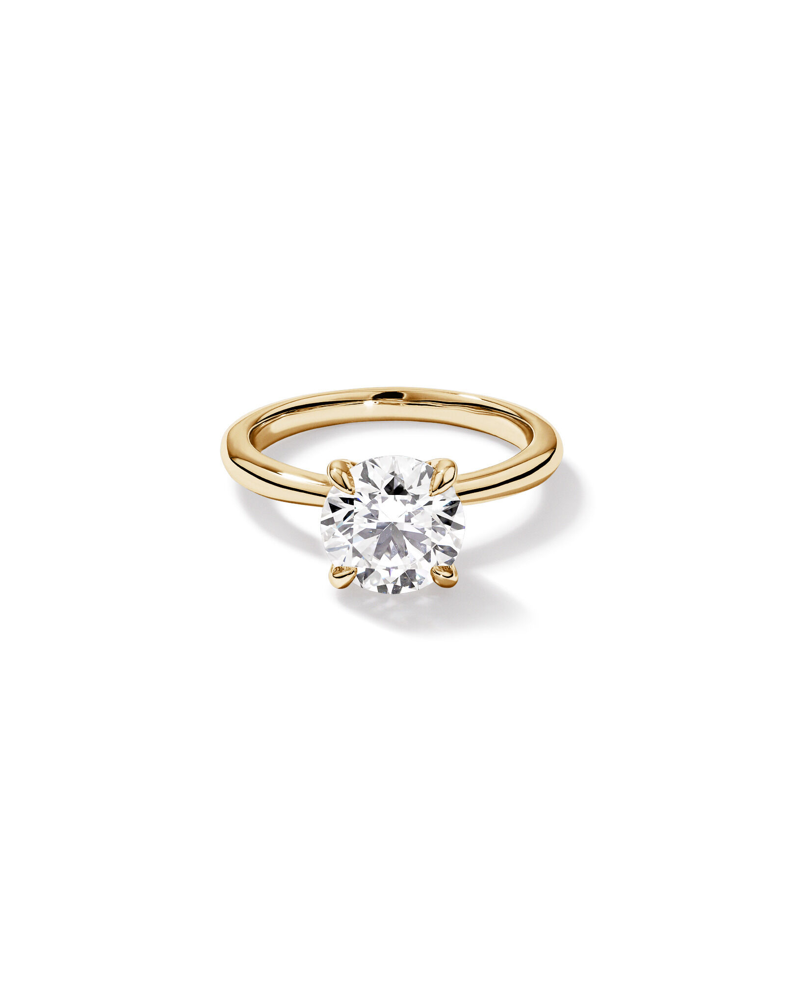 2.25 Carat Round Brilliant Laboratory-Grown Diamond Solitaire Ring in 14kt Yellow Gold