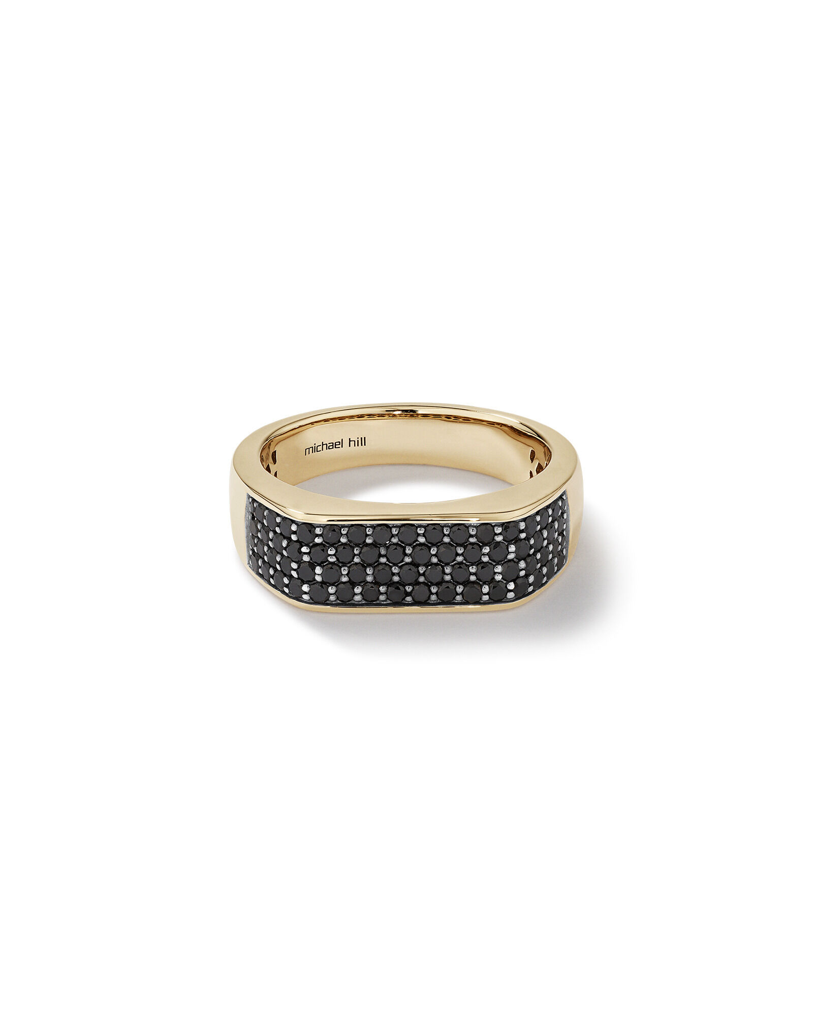 Men&rsquo;s Ring with 0.95 Carat TW of Enhanced Black Diamonds in 10kt Yellow Gold
