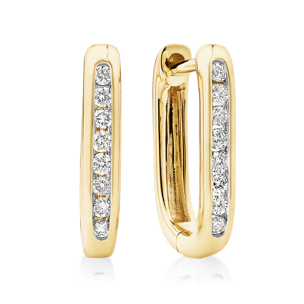 Huggies with 0.14 Carat TW of Diamonds in 10kt Yellow Gold