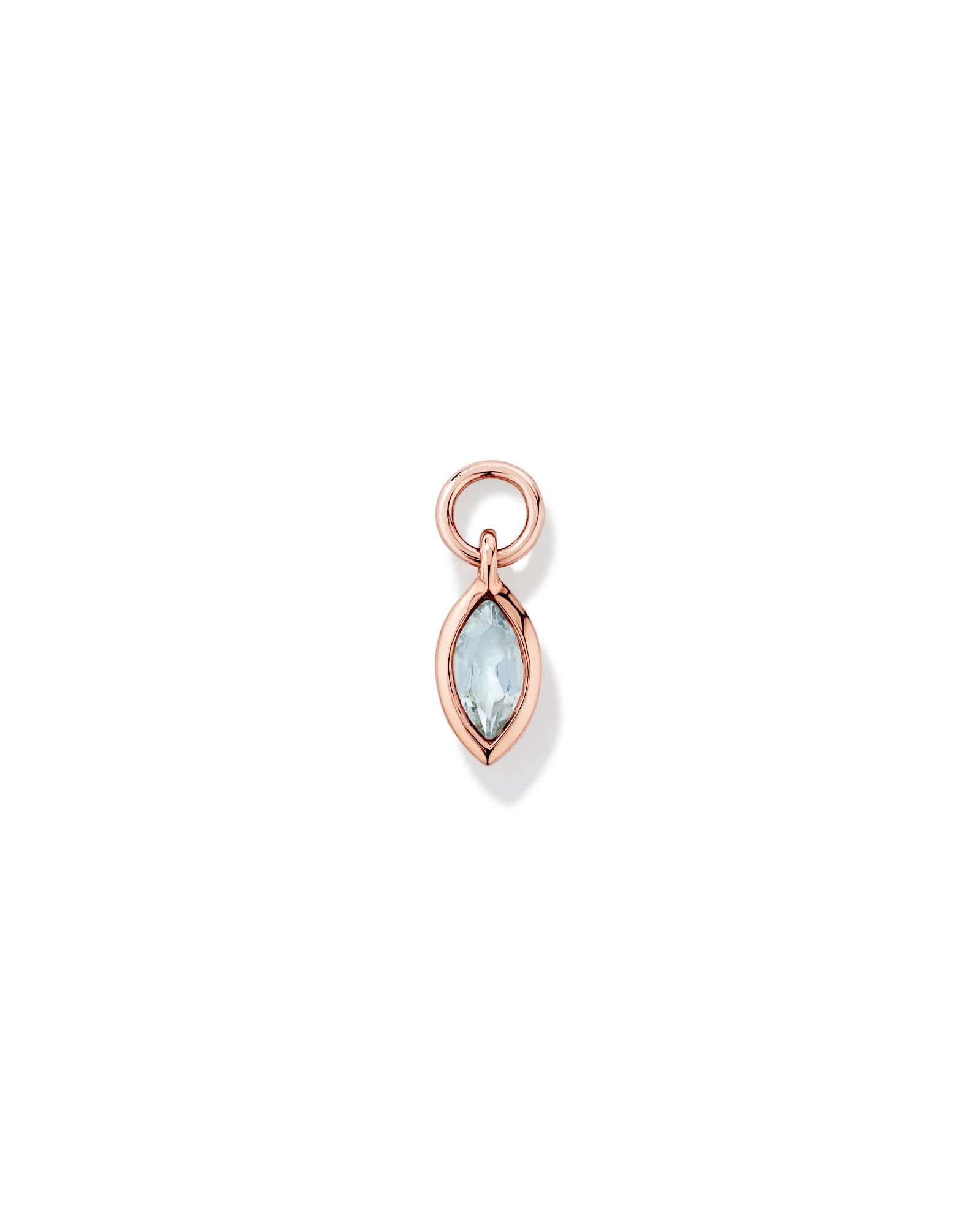 Pendentif pour boucle d'oreille unique en topaze bleu ciel et or rose 10 carats