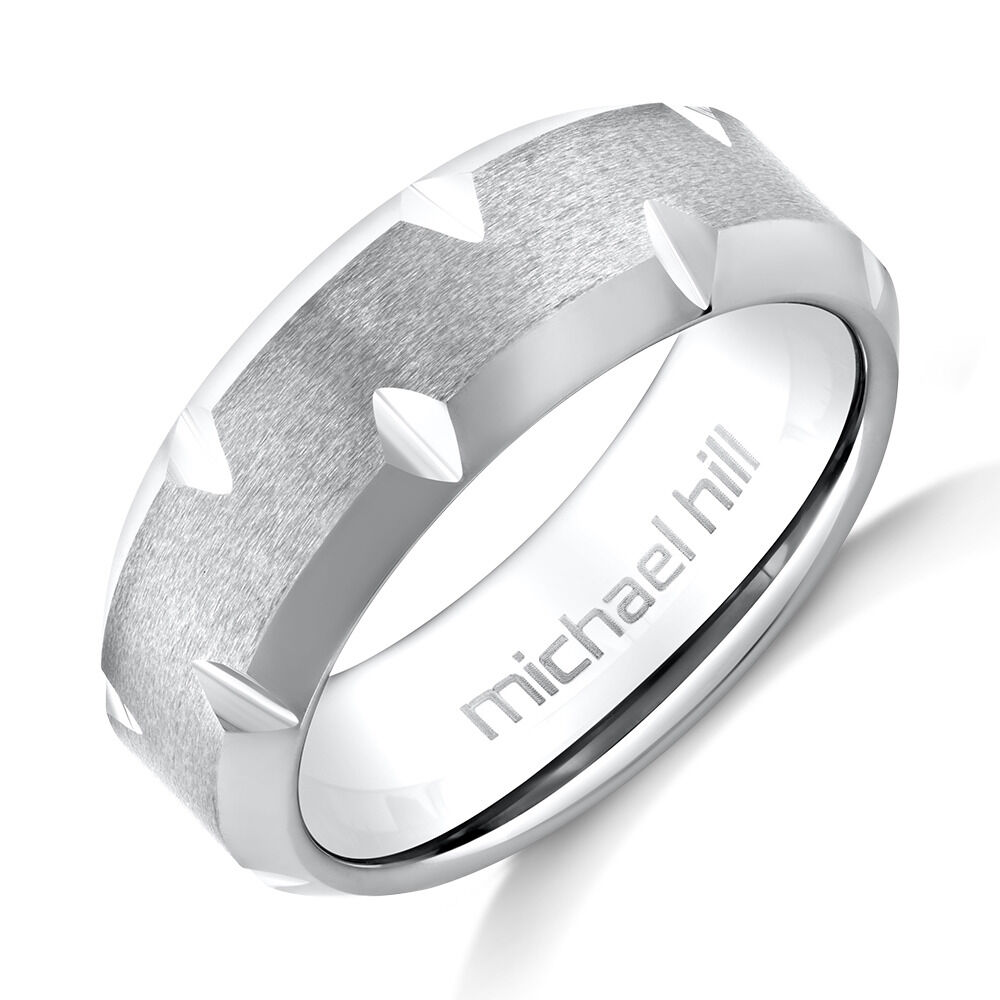 Men&rsquo;s Ring in Grey Sapphire Tungsten