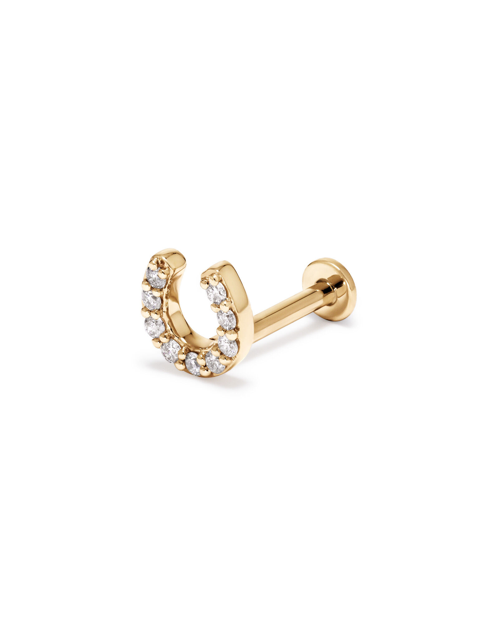 Horseshoe Helix Single Stud Earring with 0.04 Carat TW of Diamonds in 10kt Gold