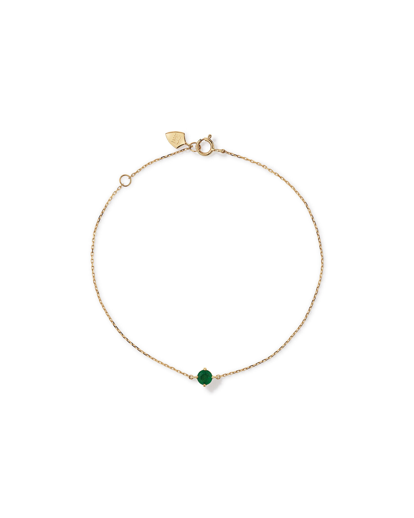 Bracelet with Emerald in 10kt Yellow Gold