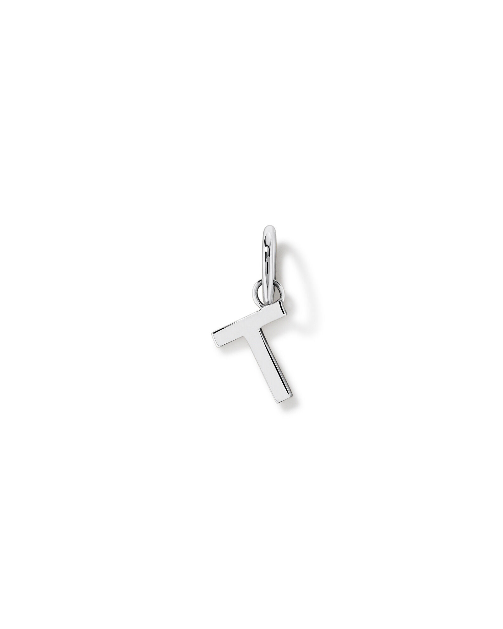 Letter T Initial Pendant in Sterling Silver