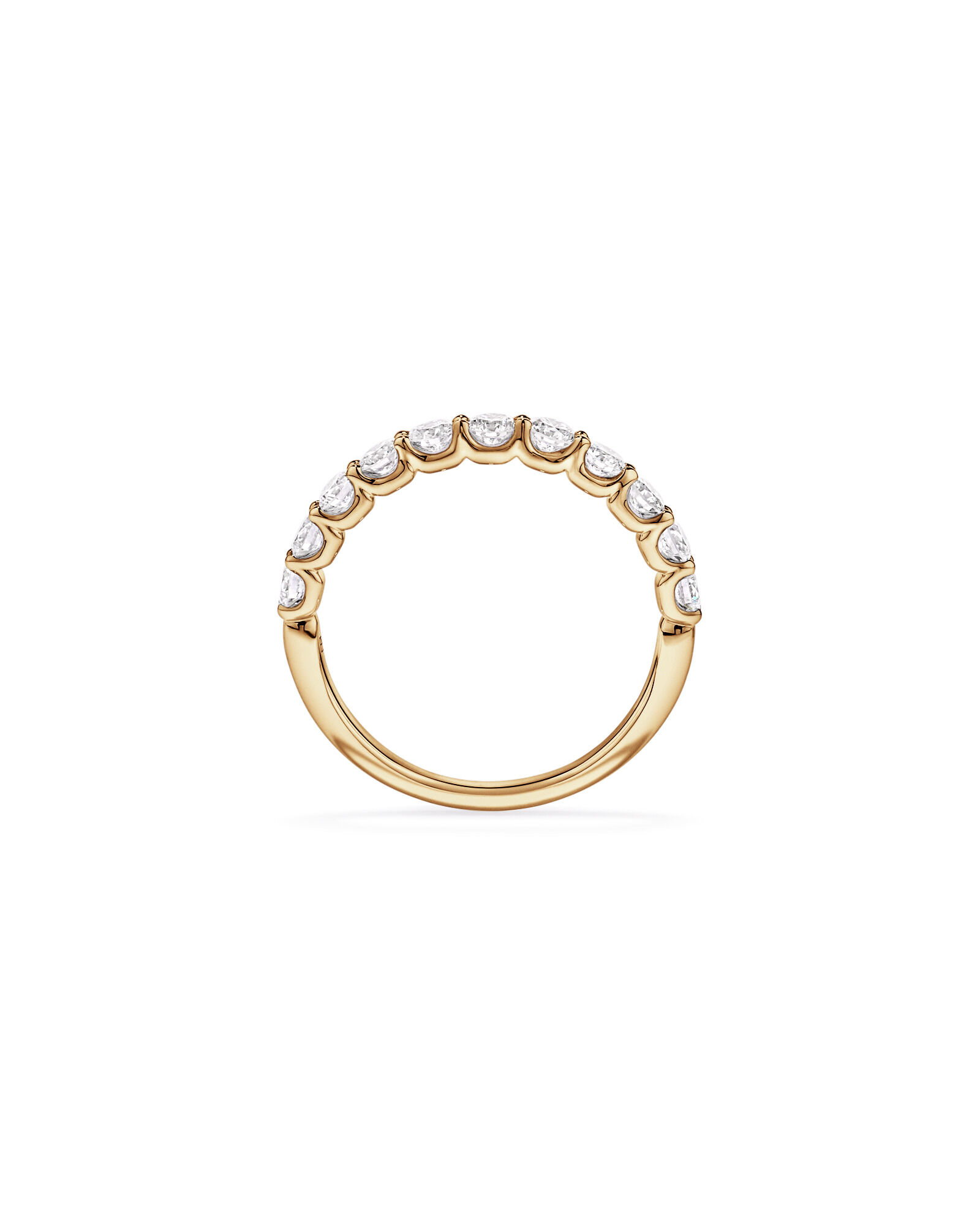 0.83TW Round Brilliant Laboratory-Grown Diamond Wedding Band in 14kt Yellow Gold