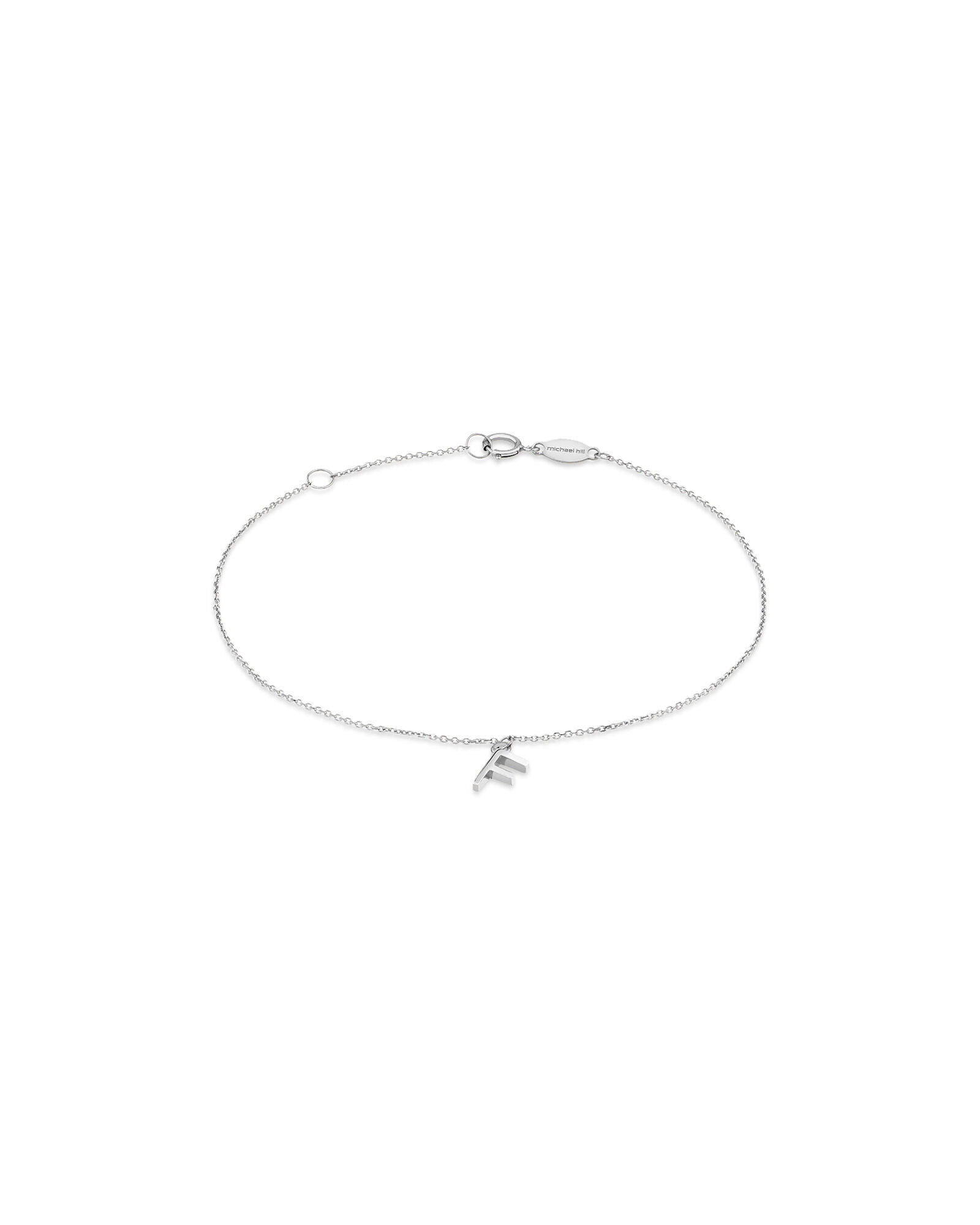 19cm (7.5") F Initial Bracelet in Sterling Silver