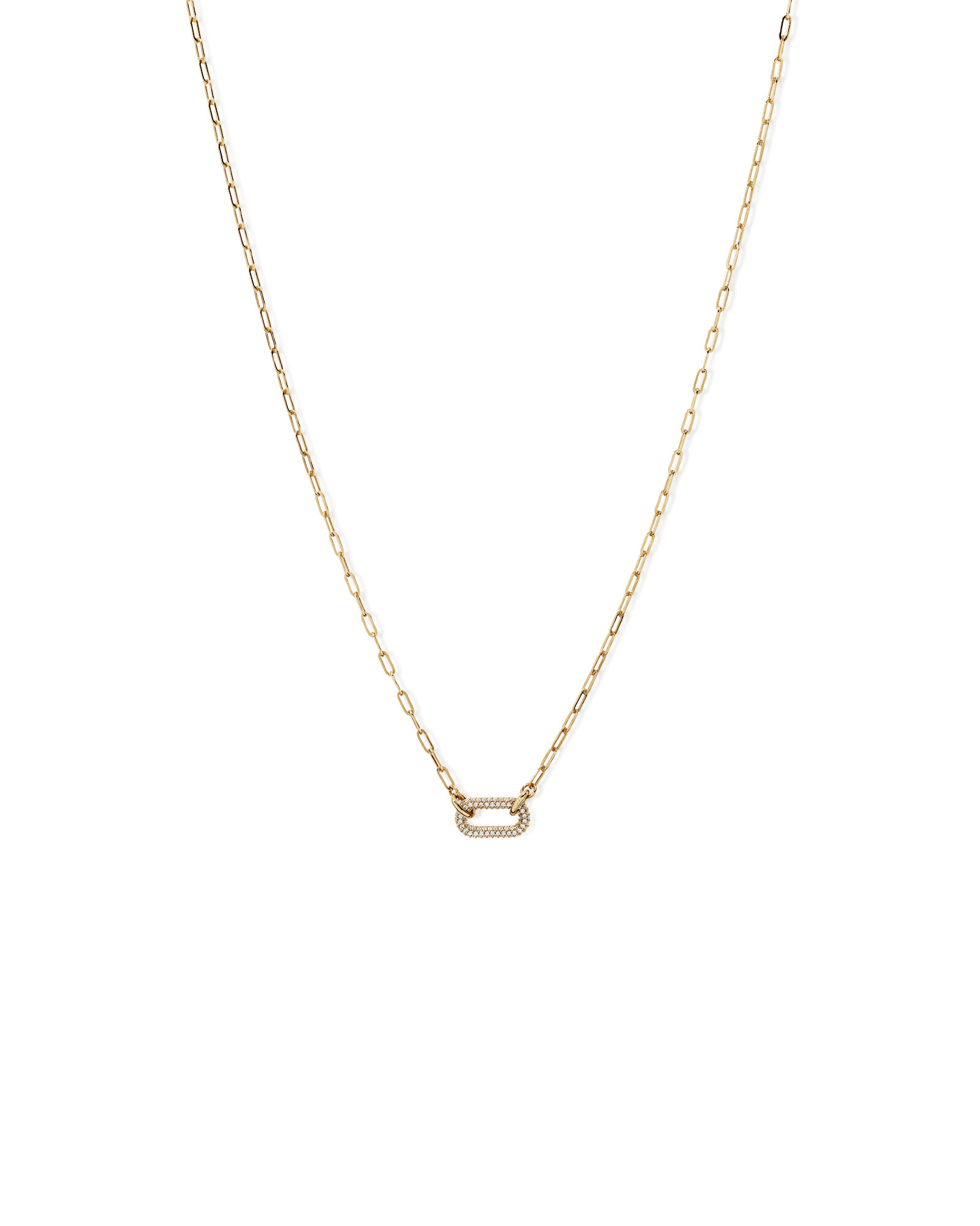 50cm (20") Luxe Links Necklace with Cubic Zirconia in 18kt Vermeil