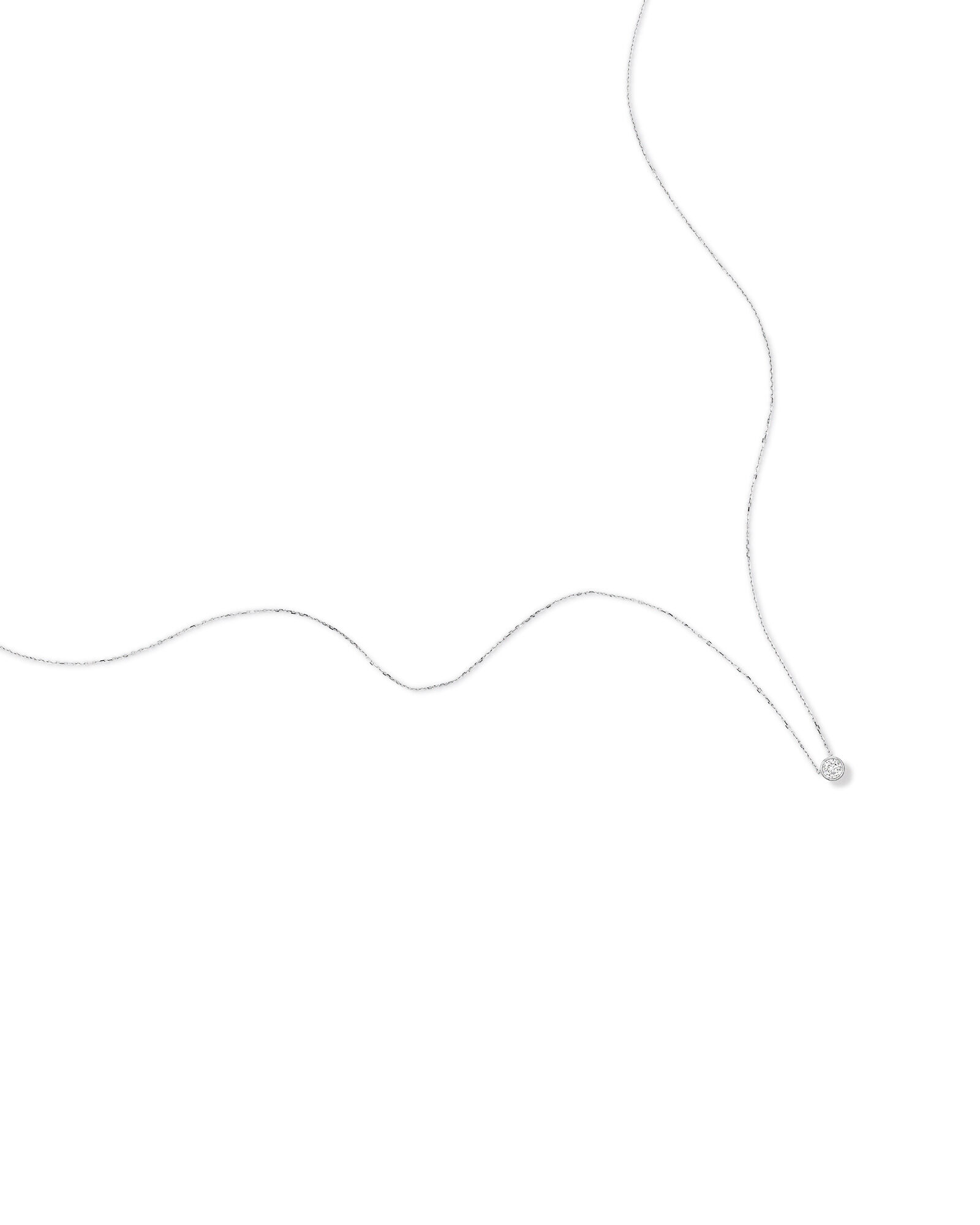 0.25 Carat TW Round Brilliant Diamond Bezel Set Pendant in 18kt White Gold