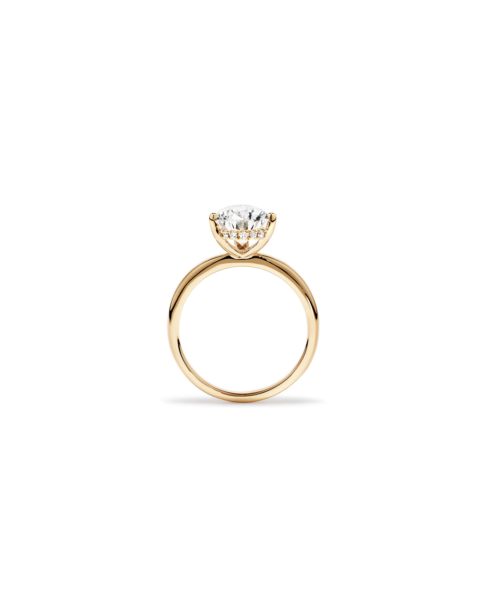 3.10 Carat TW Pear Cut Laboratory-Grown Diamond Solitaire Ring in 18kt Yellow Gold