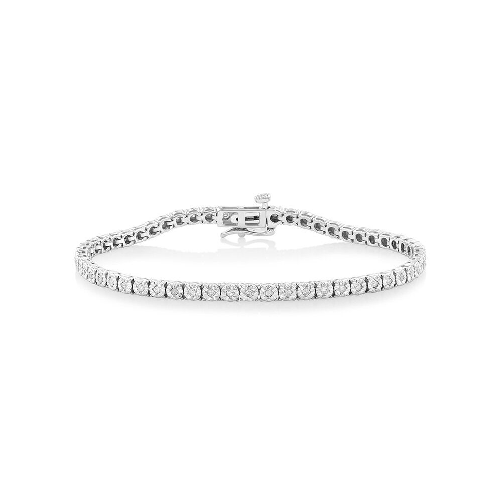 0.58 Carat TW Diamond 21cm Tennis Bracelet in Sterling Silver
