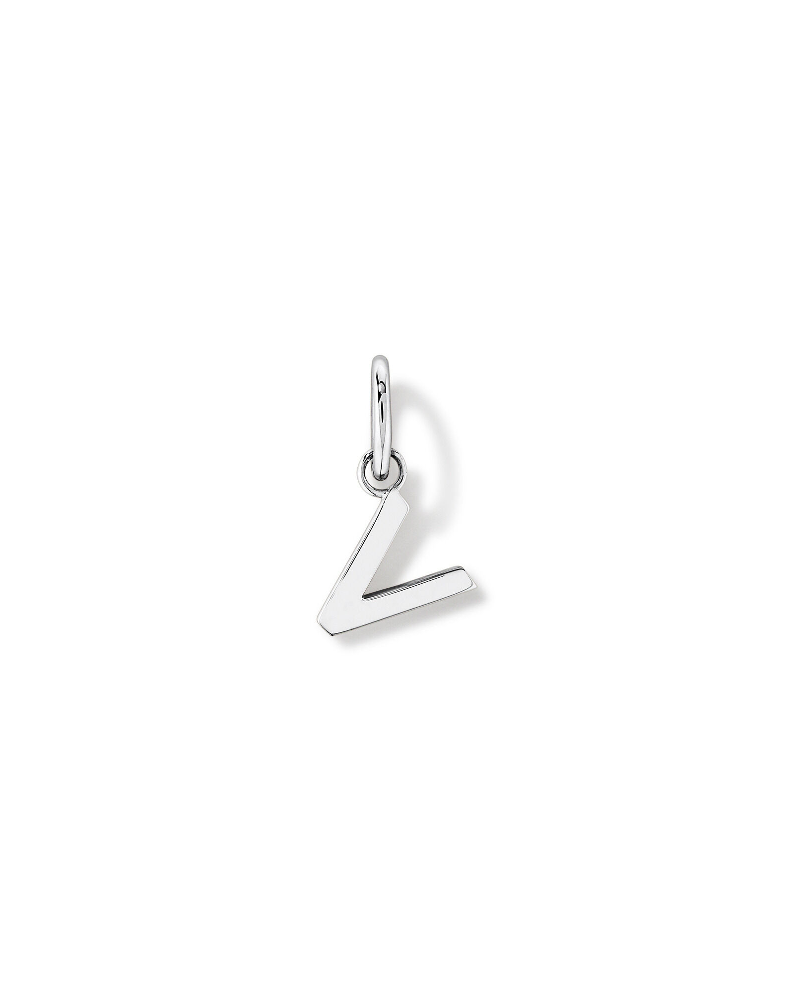 Letter V Initial Pendant in Sterling Silver