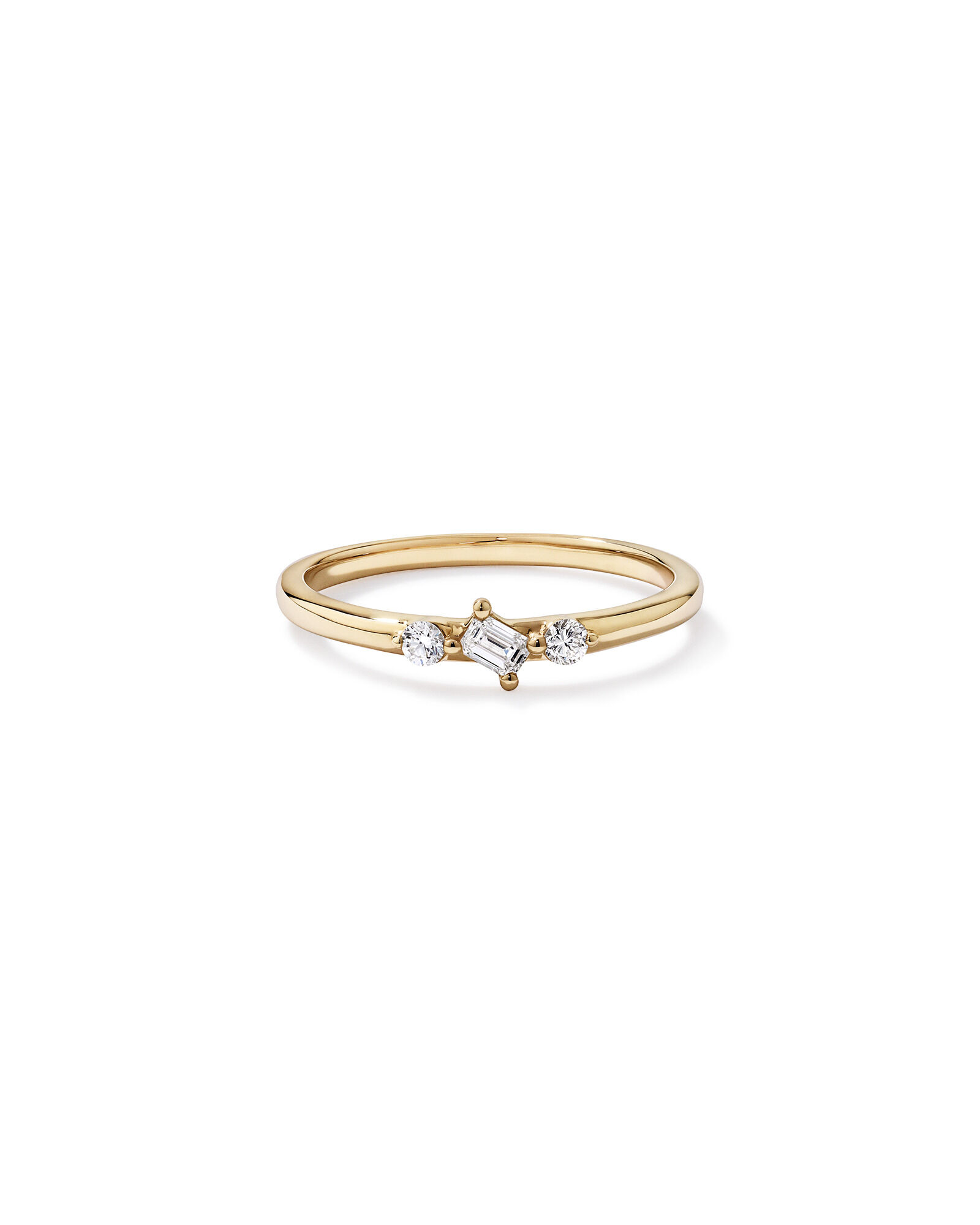 Bague empileuse en diamant TW cultiv&eacute;e en laboratoire 0,15 carat en or jaune 10 carats