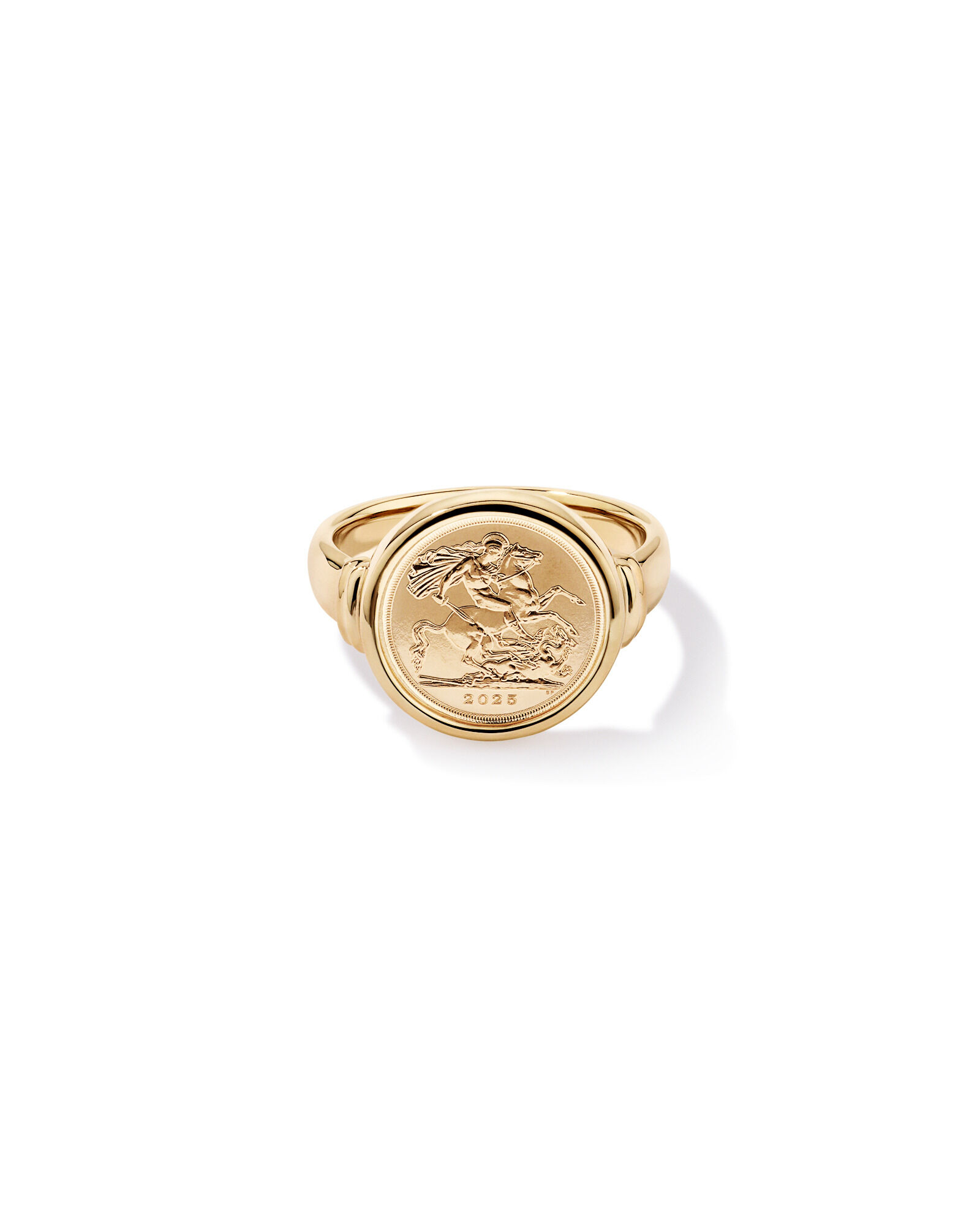 Quarter Sovereign Medallion Ring in 10kt and 22kt Yellow Gold