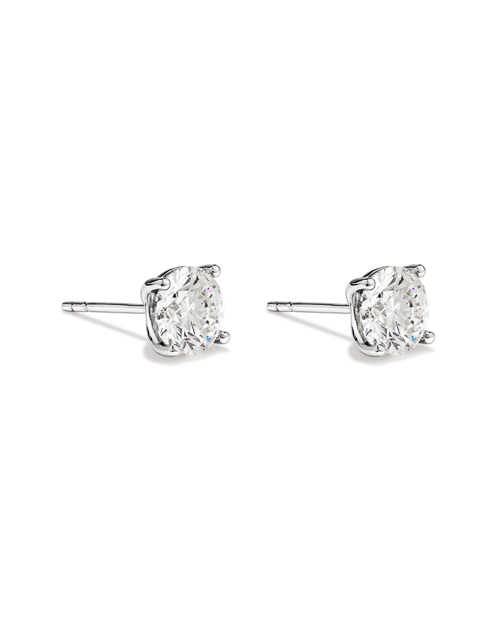 1.00 Carat TW Canadian Diamond Solitaire Stud Earrings in 18kt White Gold