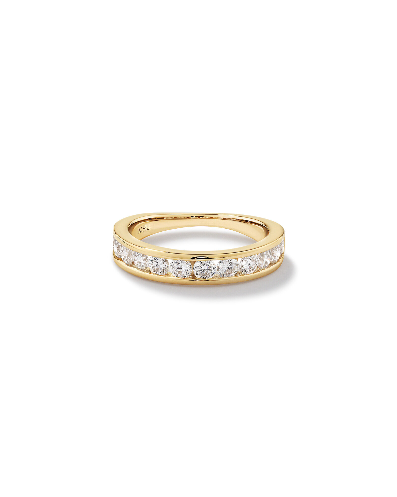 Anneau de mariage en diamant en diamant 14 carats en 1,00 carat avec un ensemble de canaux TW en diamant brillant cultiv&eacute; en laboratoire