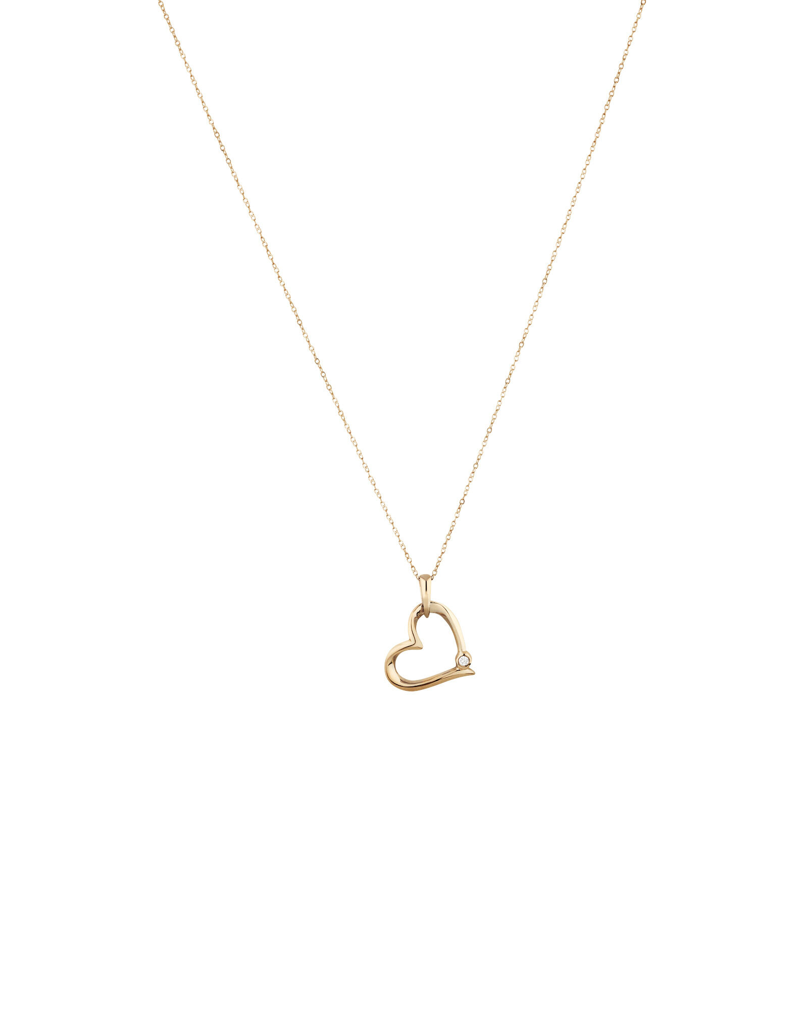 Heart Pendant with Diamond in 10kt Yellow Gold