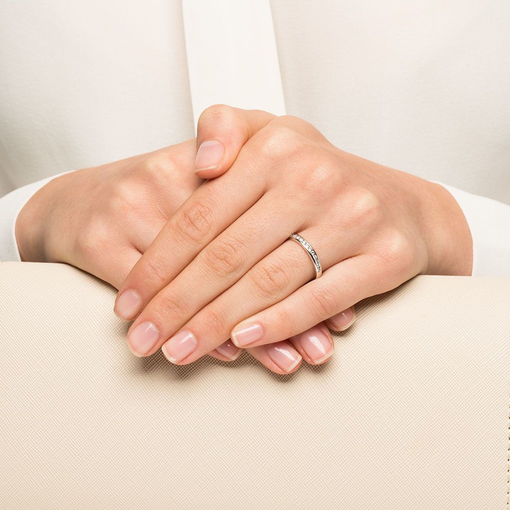 0.25 Carat TW Channel Set Diamond Wedding Ring in 14kt White Gold