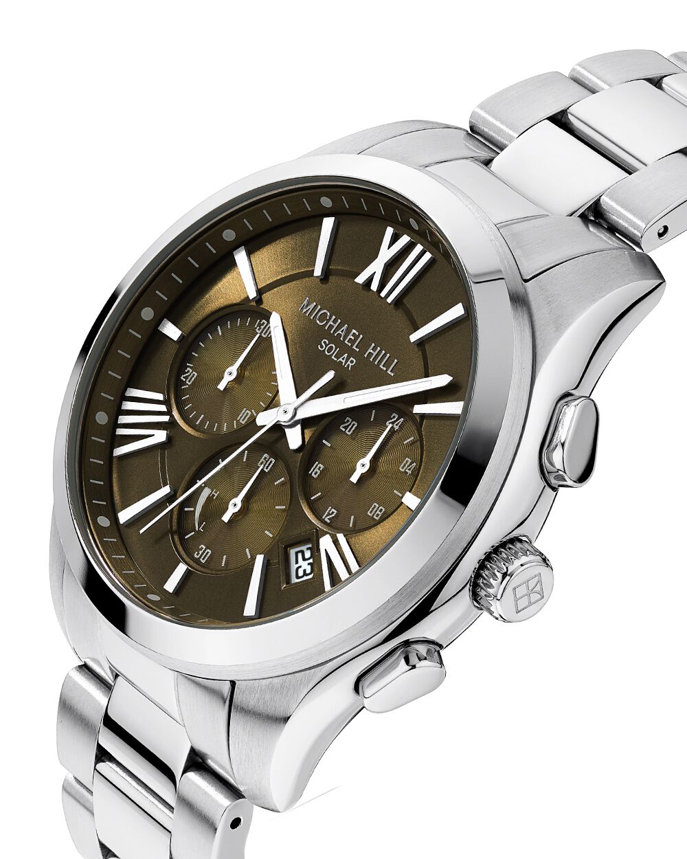 Men's Solar Chronograph Watch in Stainless Steel