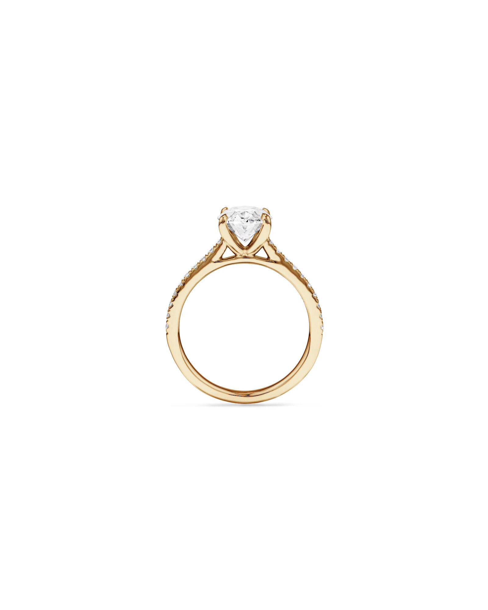 2.20 Carat TW Oval Cut Laboratory-Grown Diamond Engagement Ring in 14kt Yellow Gold