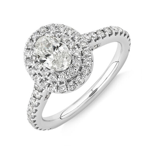 Sir Michael Hill Designer Engagement Ring with 1 1/5 Carat TW of Diamonds in 14kt White Gold