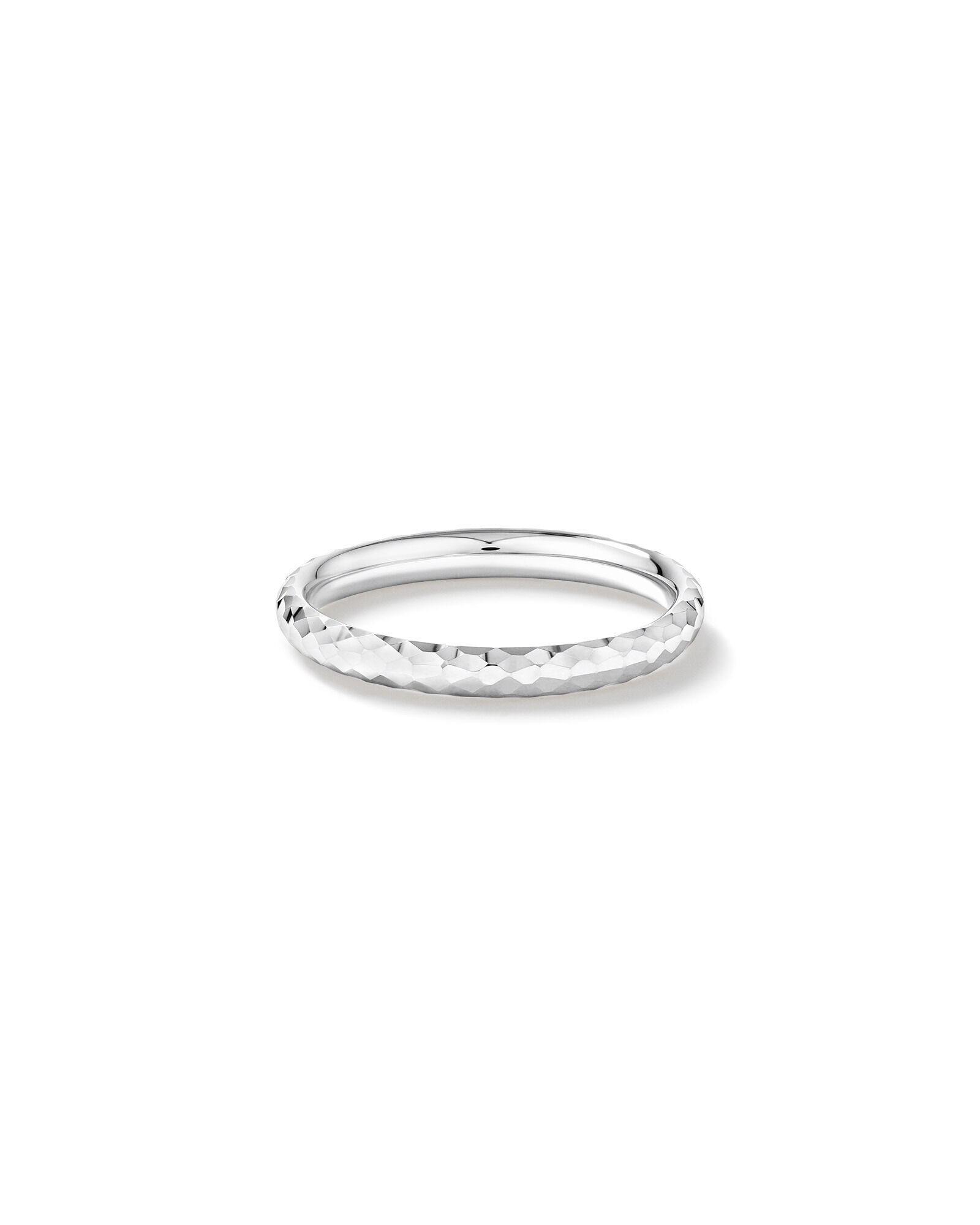Hammered Finish Ring in 10kt White Gold