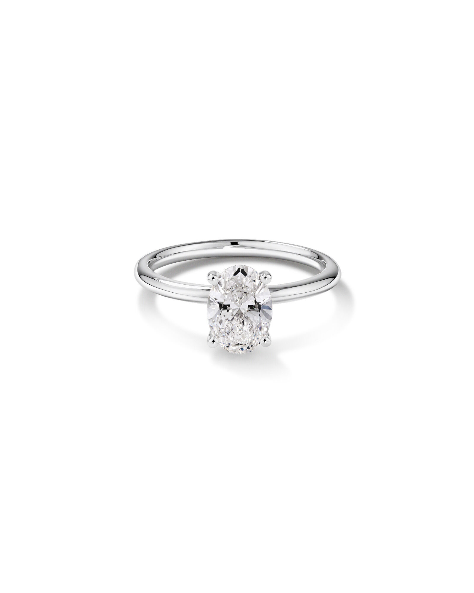 1.25 Carat TW Oval Laboratory-Grown Diamond Solitaire Engagement Ring in 14kt White Gold