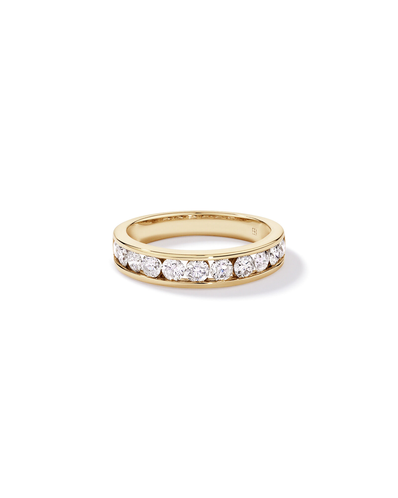 1.00 Carat TW Round Brilliant Channel Set Wedding Band in 10kt Yellow Gold