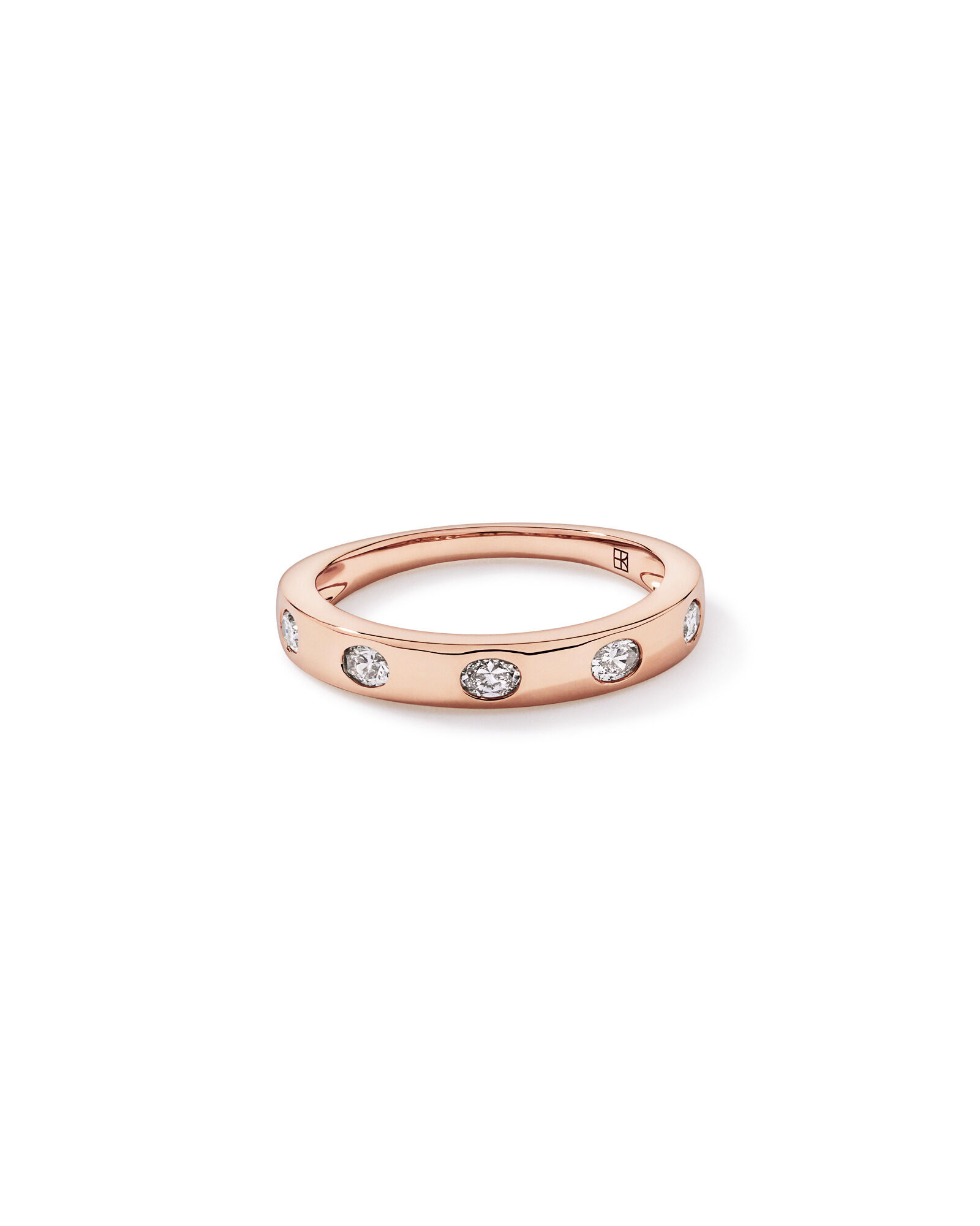 0.22TW Oval Laboratory-Grown Diamond Wedding Band in 14kt Rose Gold