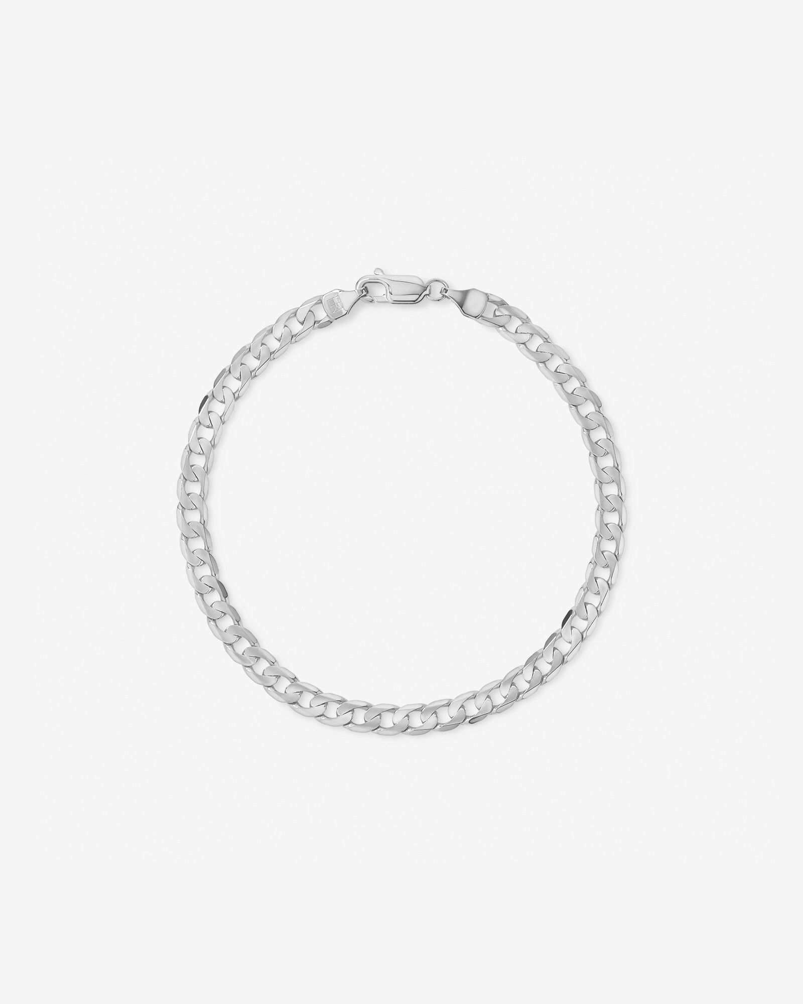 17cm (22") 4.5mm-5mm Width Curb Bracelet in 10kt White Gold