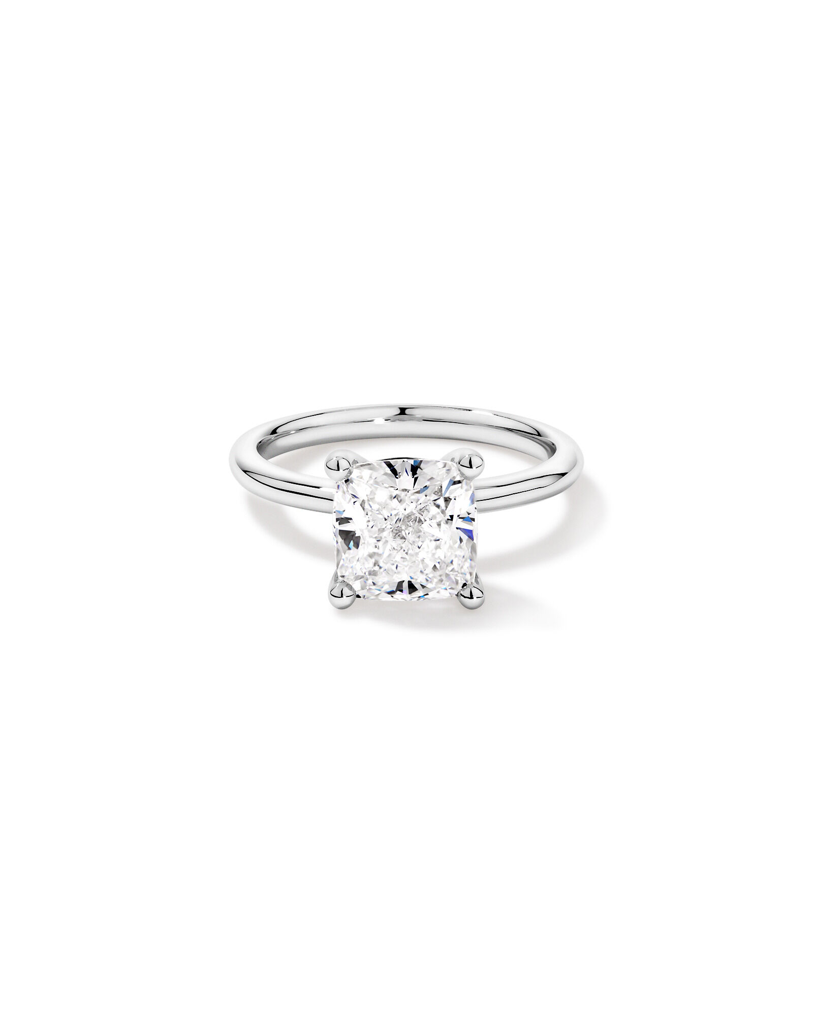 3.00 Carat TW Cushion Cut Laboratory-Grown Diamond Solitaire Engagement Ring in Platinum