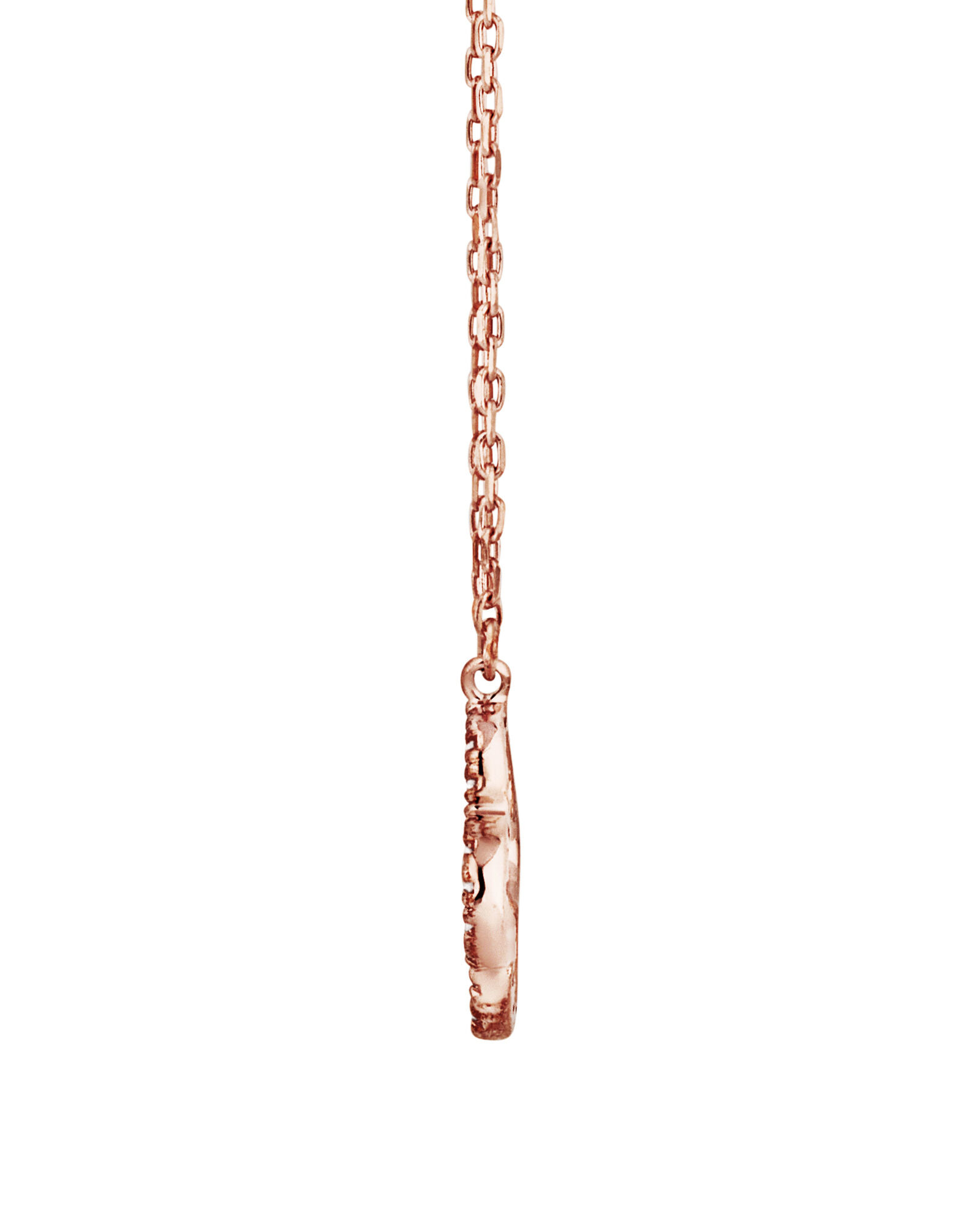 Pendentif tr&egrave;fle &agrave; 4 feuilles en or rose 10 K avec diamants