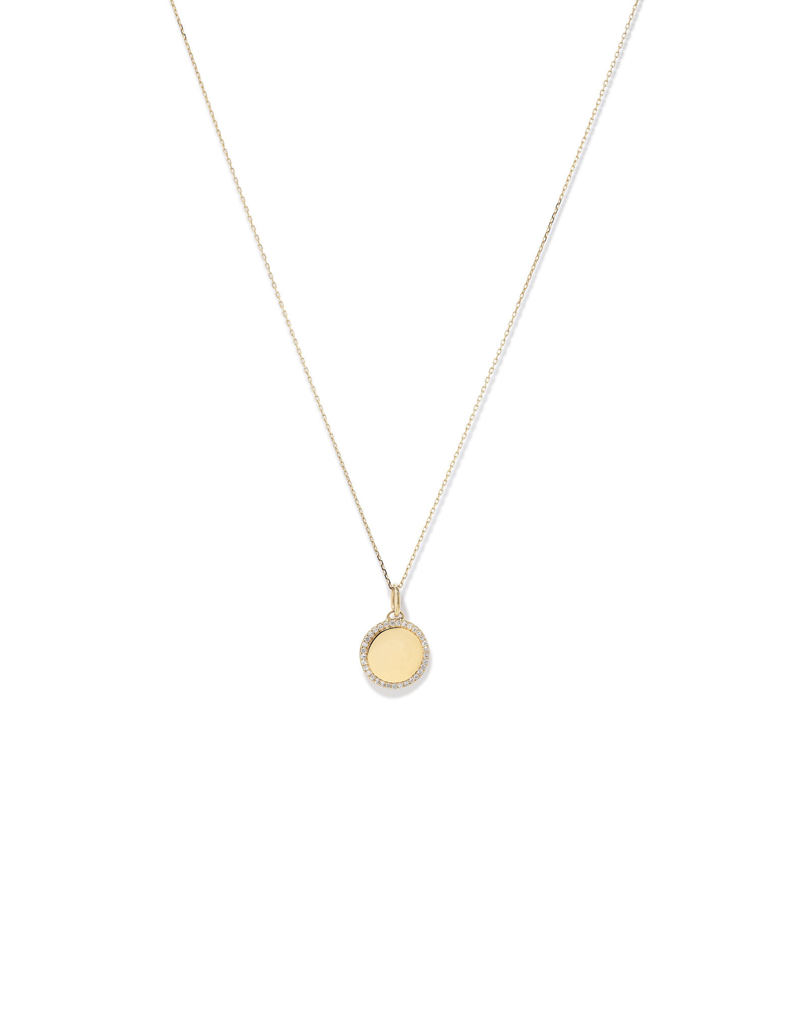 Diamond Outline Circle Pendant in 10kt Yellow Gold