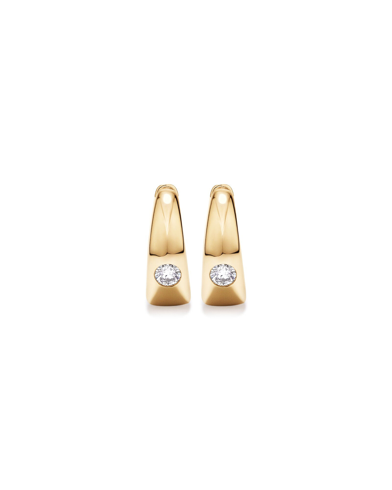 0.24 Carat TW of Laboratory-Grown Round Brilliant Diamond Huggie Earrings in 10kt Yellow Gold