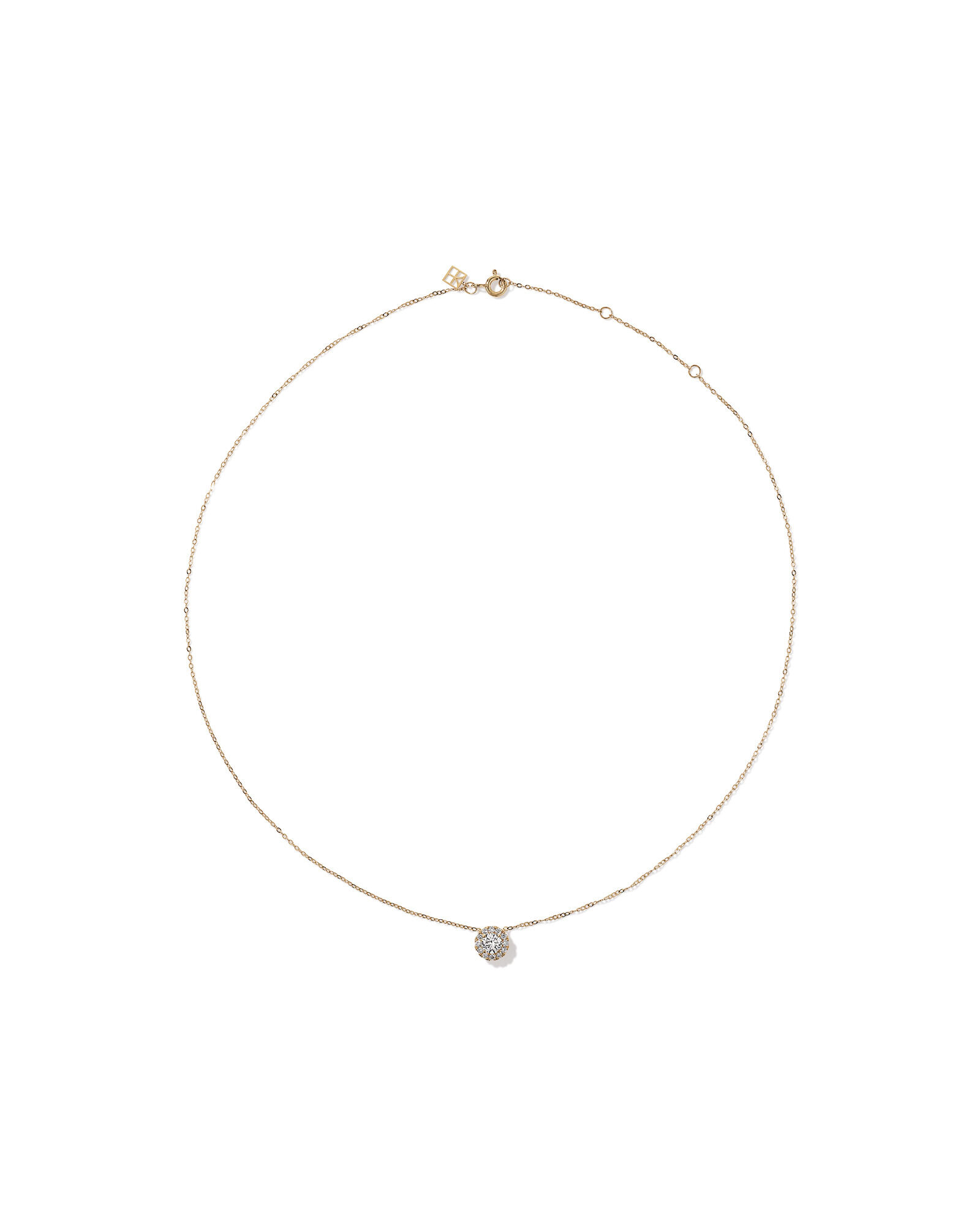 0.50 Carat TW Round Brilliant Laboratory-Grown Diamond Halo Pendant in 10kt Yellow Gold