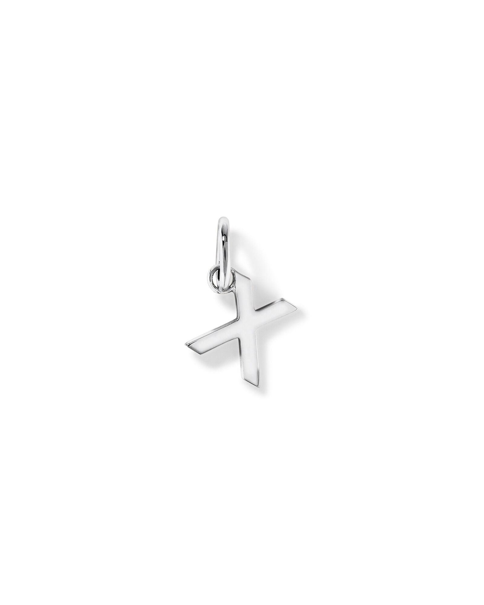 Letter X Initial Pendant in Sterling Silver