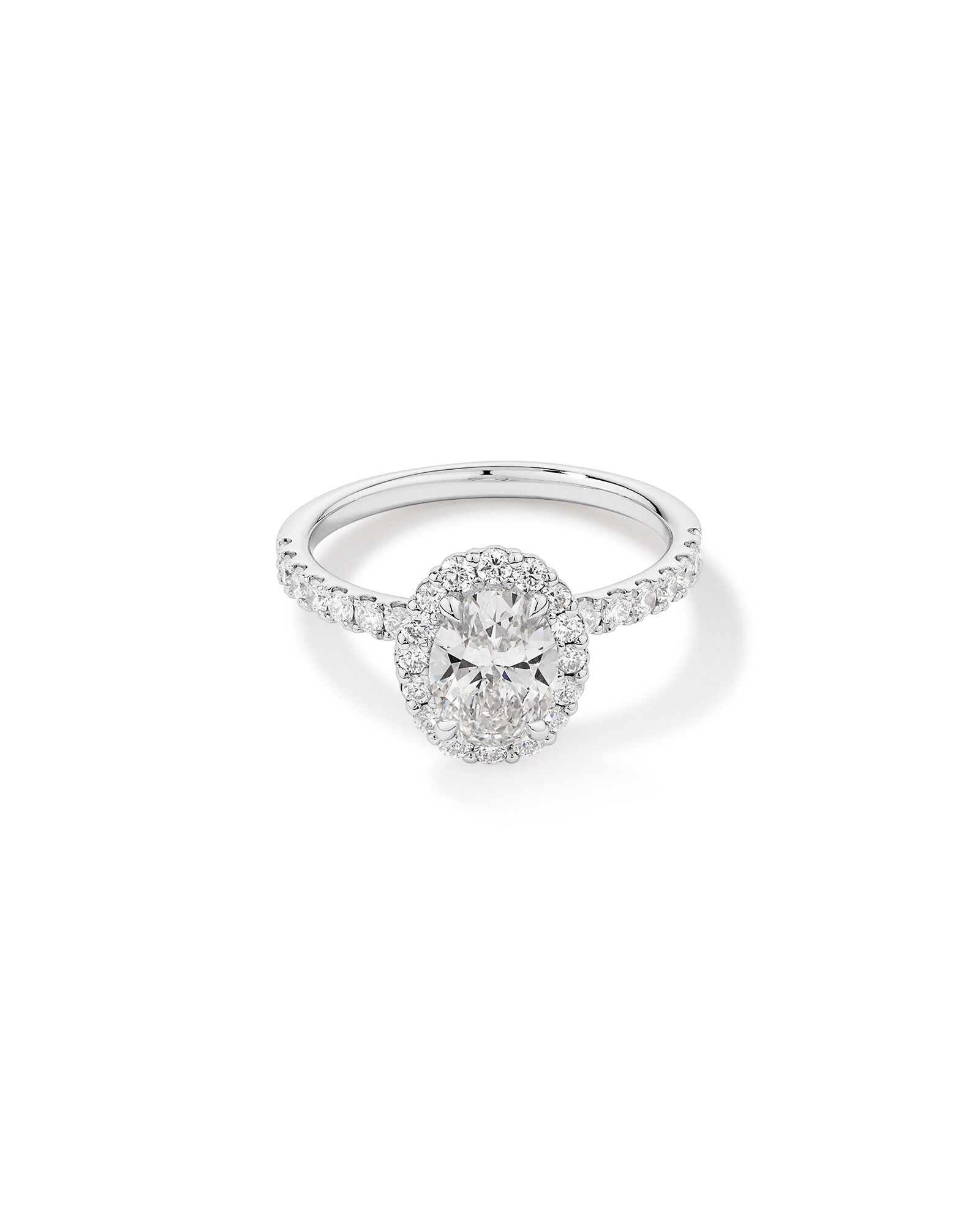 Bague de fian&ccedil;ailles en diamant Halo ovale cultiv&eacute;e en laboratoire 1,78 carat en or blanc 14 carats