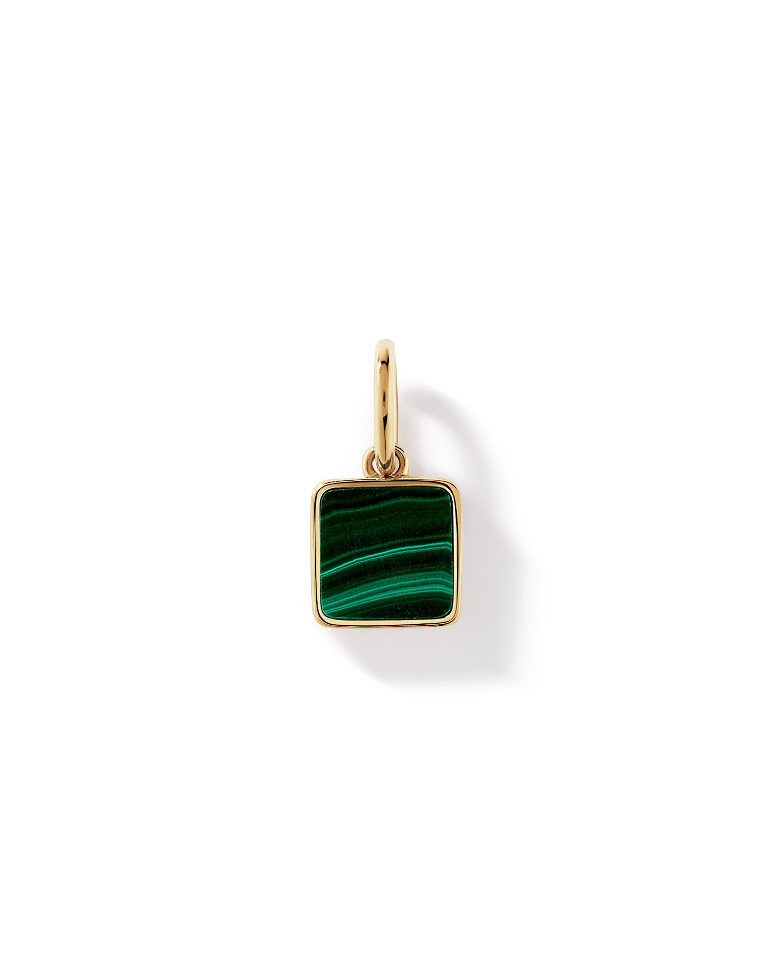 Pendentif carr&eacute; en malachite en Vermeil 18 carats