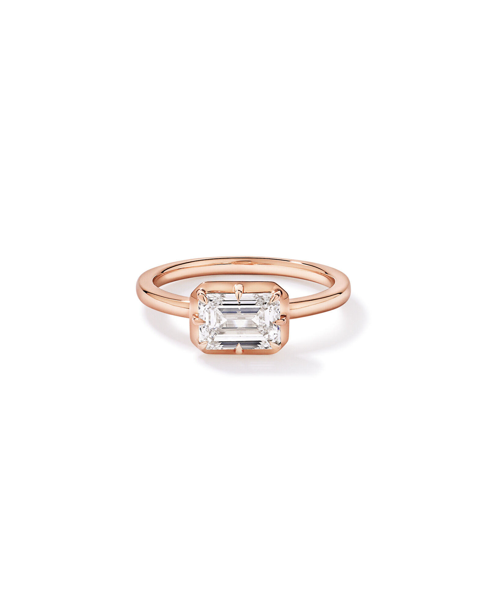 1.50TW Emerald Cut Laboratory-Grown Diamond Solitaire Ring in 14kt Rose Gold