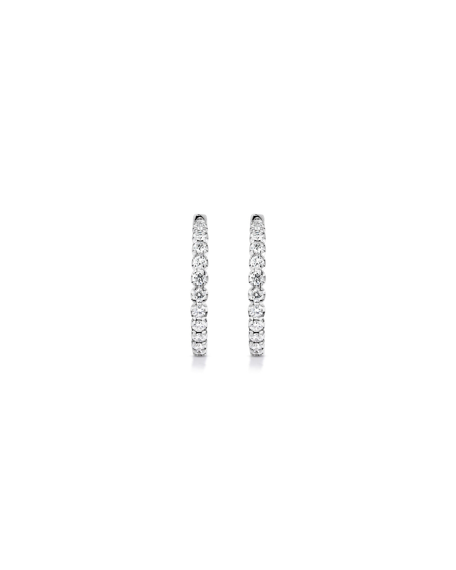 3.00TW Lab Diamond Inside Out Hoop Earrings in Silver - Large