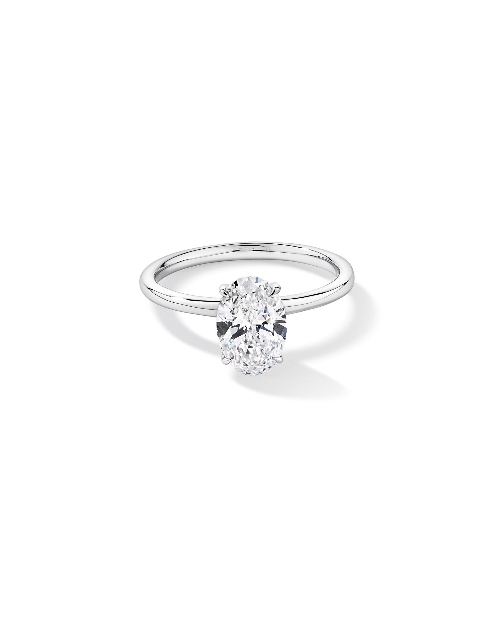 1.57TW Oval Laboratory-Grown Diamond Solitaire Ring in 14kt White Gold