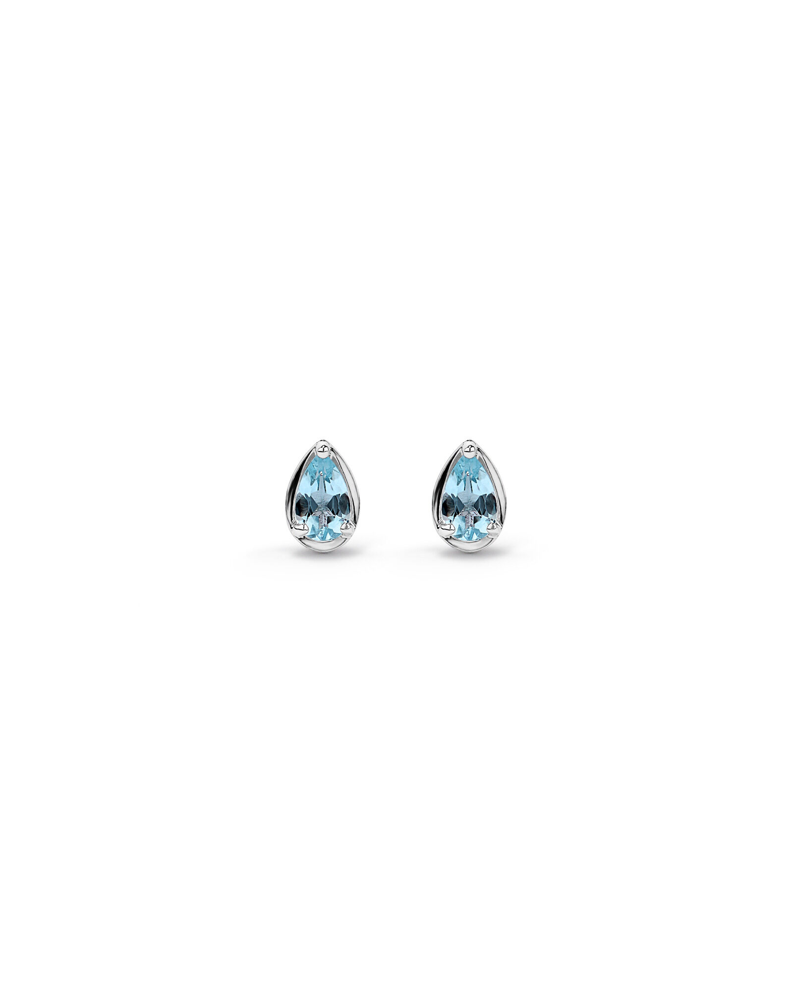 Boucles d&rsquo;oreilles aigue-marine coup&eacute;es poire en argent sterling
