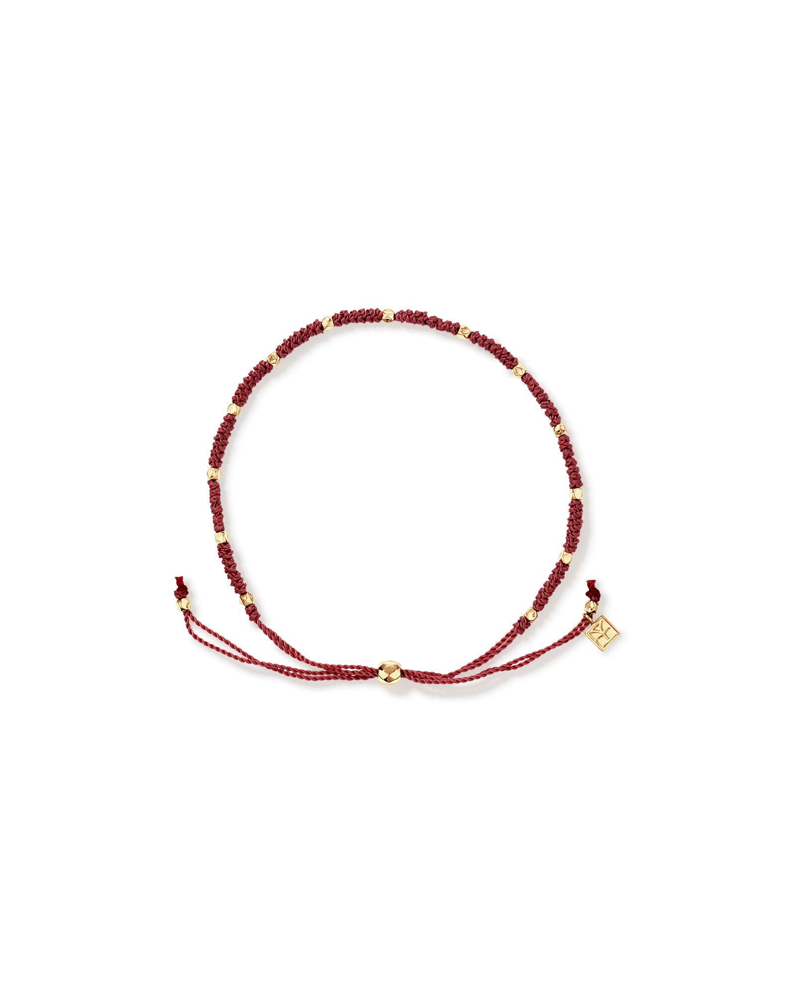 Dusty Rose Cord Bead Bracelet in 10kt Yellow Gold