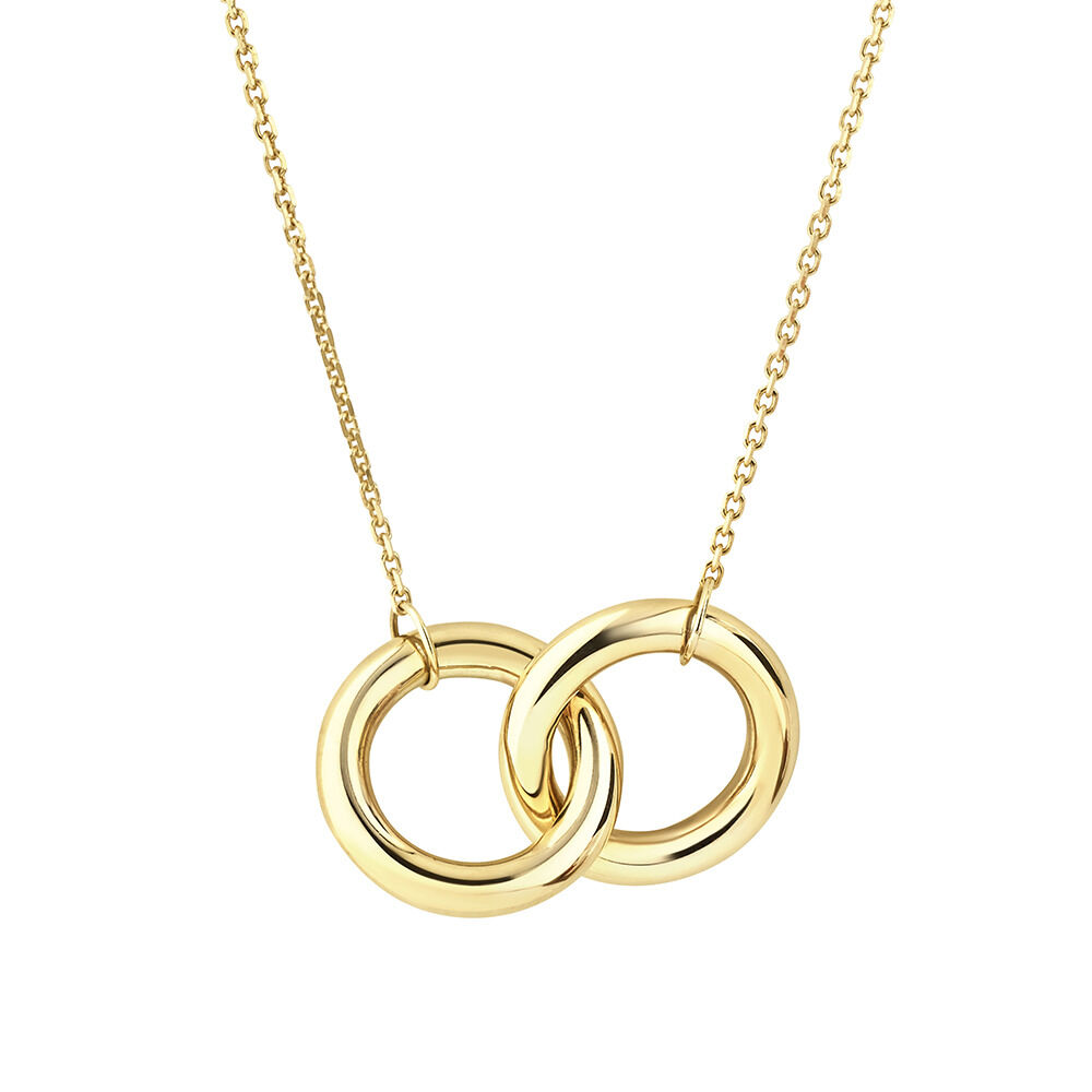 45cm (18&rdquo;) Double Circle Necklace in 10kt Yellow Gold