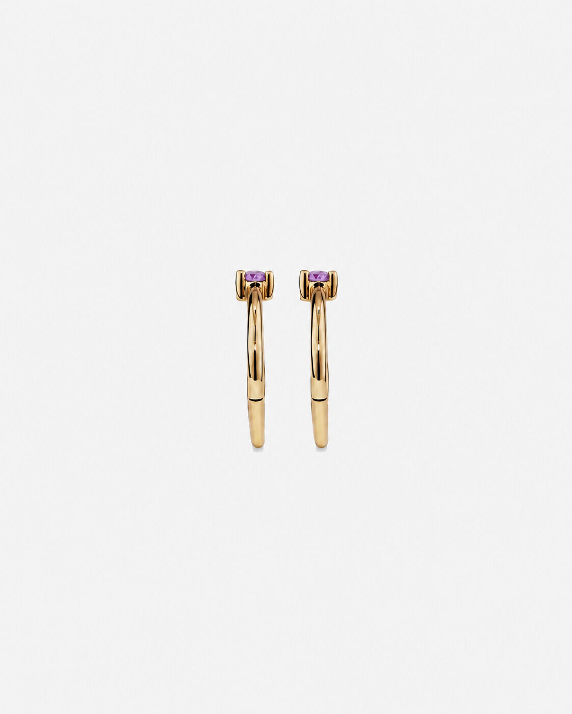 Dormeurs avec accent Am&eacute;thyste 10 mm en or jaune 10 ct