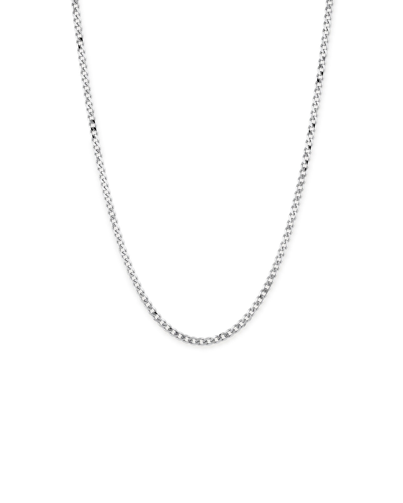 55cm (22") 4.30mm Width Bevelled Curb Chain Necklace  in Sterling Silver
