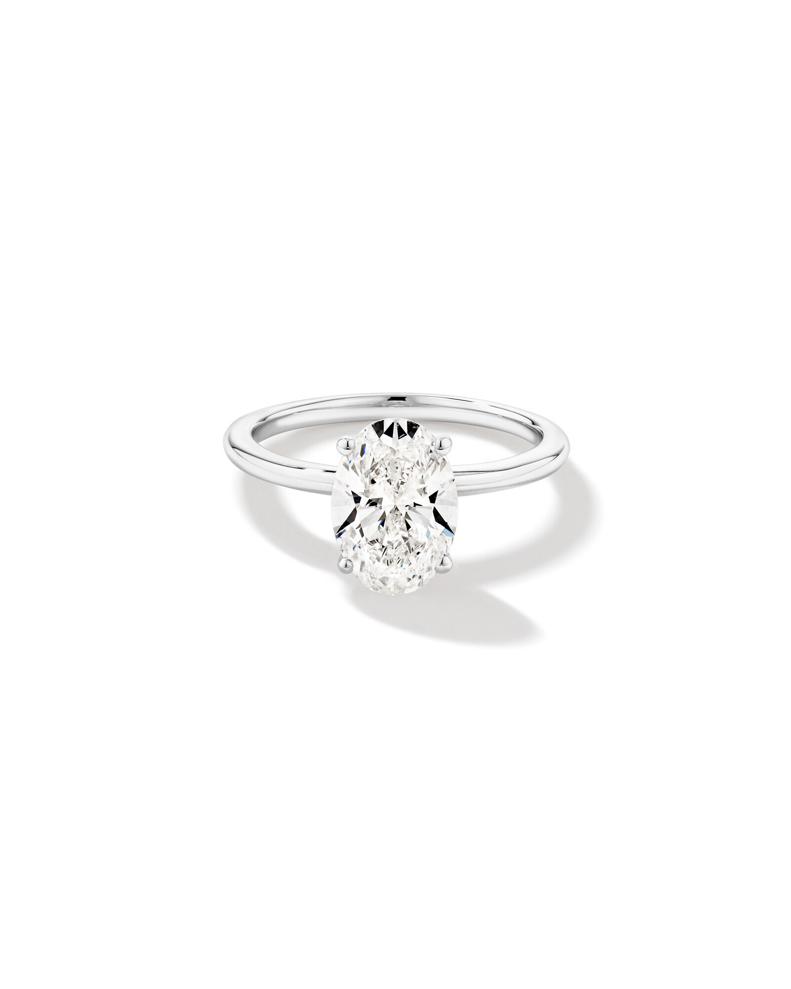 2 Carat TW Oval Laboratory-Grown Diamond Solitaire Engagement Ring in 14kt White Gold