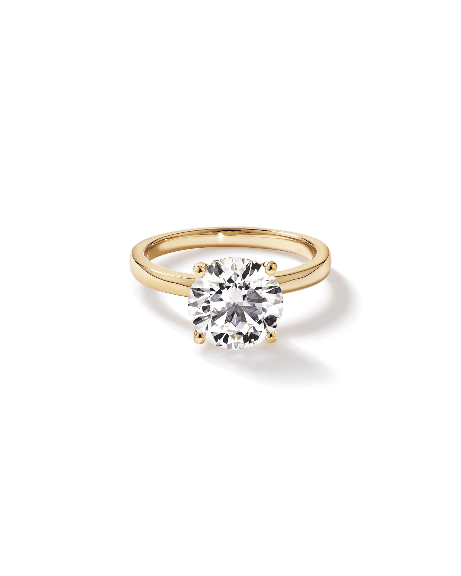 3.10 Carat TW Round Brilliant Laboratory-Grown Diamond Solitaire Ring in 18kt Yellow Gold