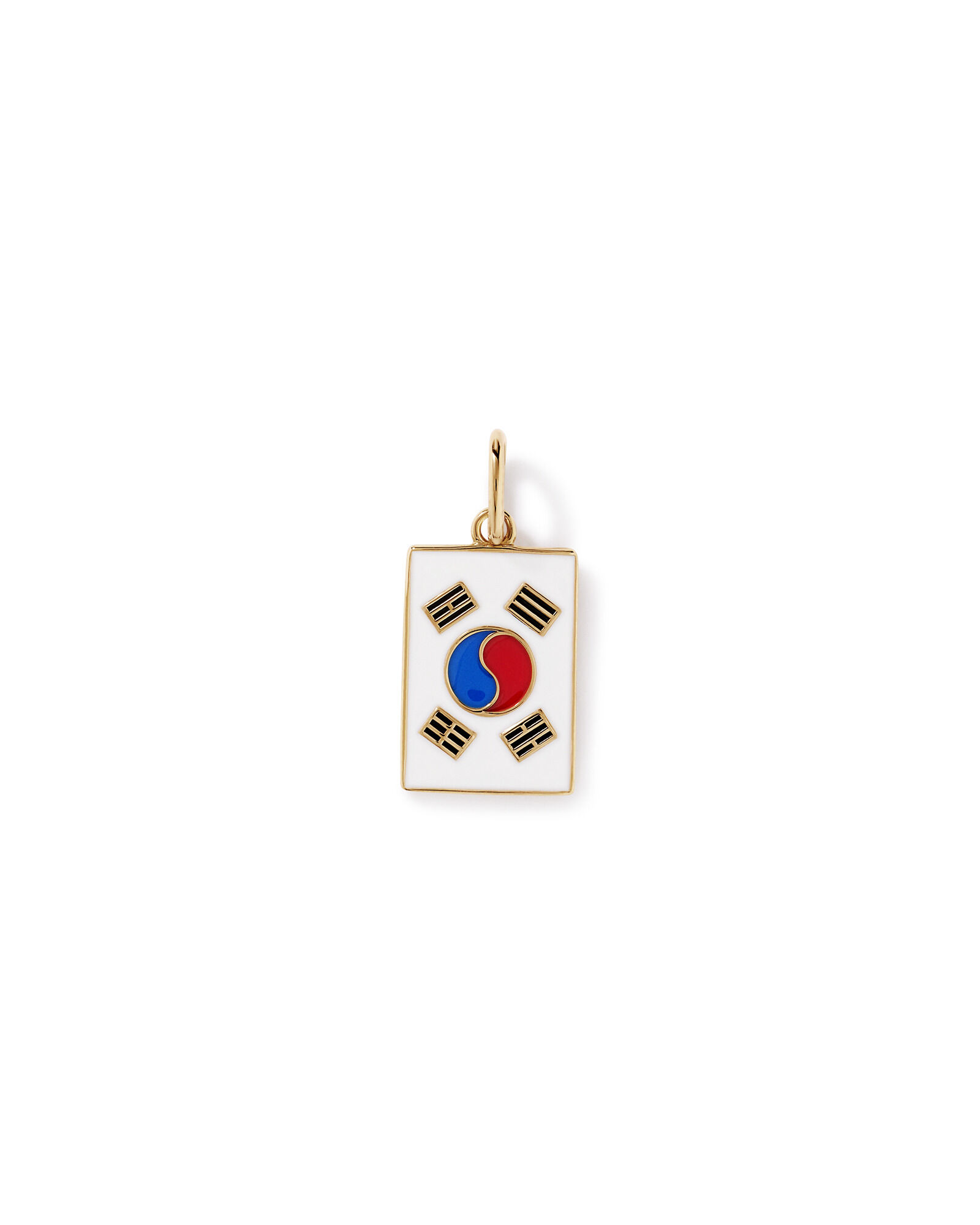 Pendentif drapeau sud-cor&eacute;en en vermeil 18 kt