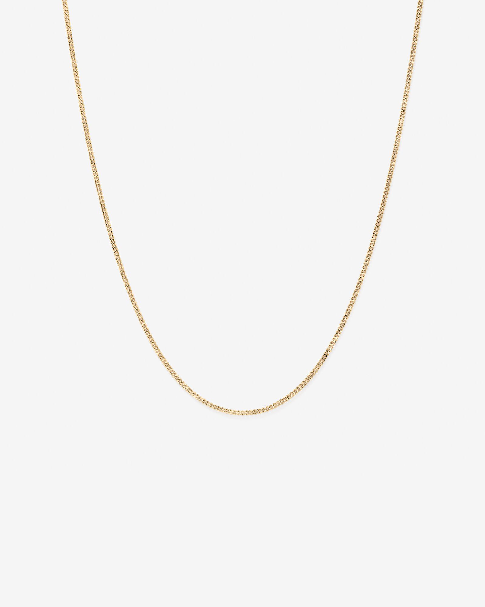 55cm (17") 2.1mm Width Solid Diamond Cut Curb Chain in 10kt Yellow Gold
